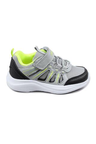 29183 Cırtlı Gri - Siyah Üniseks Çocuk Sneaker Günlük Spor Ayakkabı - Jump