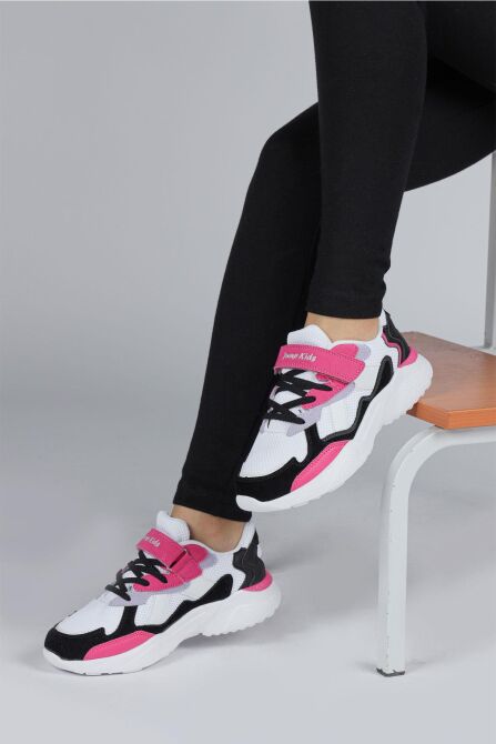 29189 Cırtlı Beyaz - Lila Kız Çocuk Sneaker Günlük Spor Ayakkabı - 3