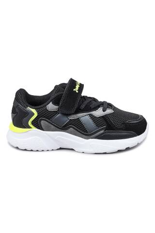 29189 Cırtlı Siyah - Gri Üniseks Çocuk Sneaker Günlük Spor Ayakkabı - Jump