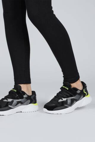 29189 Cırtlı Siyah - Gri Üniseks Çocuk Sneaker Günlük Spor Ayakkabı - Jump (1)