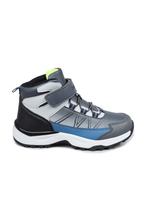 29194 Cırtlı Yüksek Bilekli Gri - İndigo Mavi Üniseks Çocuk Sneaker Günlük Spor Ayakkabı - 1