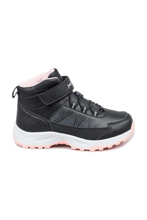 29194 Cırtlı Yüksek Bilekli Siyah - Somon Pembe Kız Çocuk Sneaker Günlük Spor Ayakkabı - 1