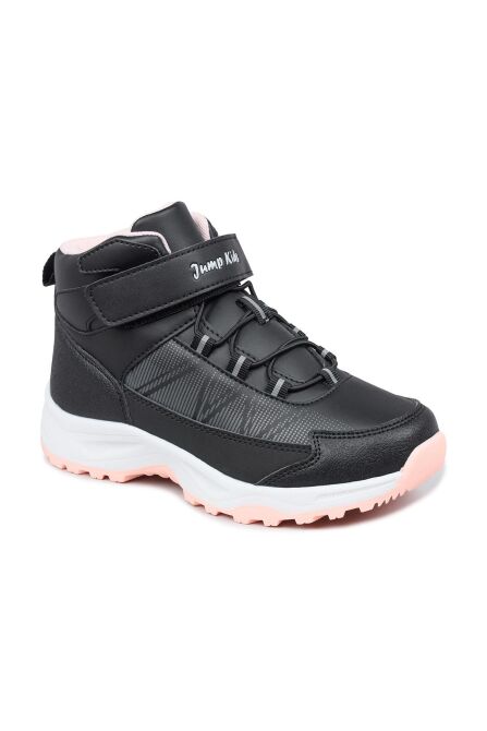 29194 Cırtlı Yüksek Bilekli Siyah - Somon Pembe Kız Çocuk Sneaker Günlük Spor Ayakkabı - 6
