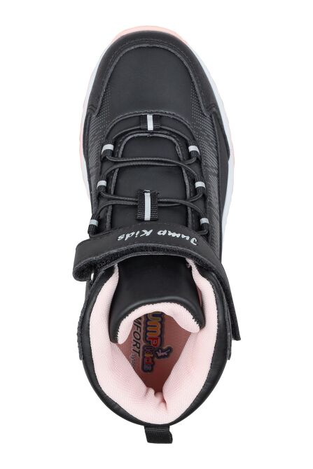 29194 Cırtlı Yüksek Bilekli Siyah - Somon Pembe Kız Çocuk Sneaker Günlük Spor Ayakkabı - 7