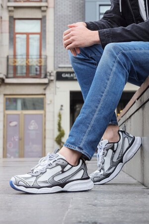 29550 Gri - Beyaz Erkek Sneaker Günlük Spor Ayakkabı - Jump (1)