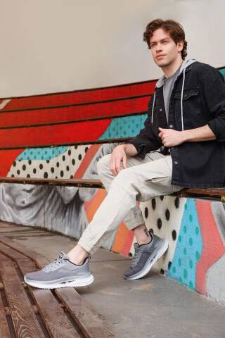 29586 Gri Erkek Sneaker Günlük Spor Ayakkabı - 6