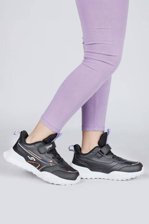 29601 Cırtlı Siyah - Lila Kız Çocuk Sneaker Günlük Spor Ayakkabı - 2