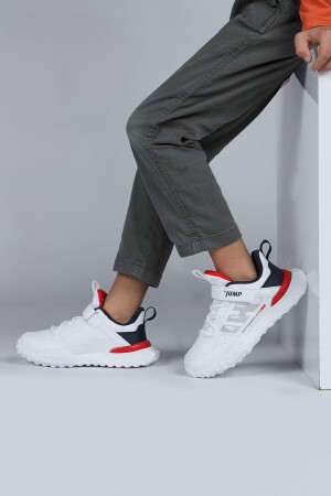 29602 Cırtlı Beyaz - Kırmızı Üniseks Çocuk Sneaker Günlük Spor Ayakkabı - 2