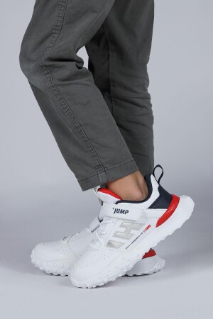 29602 Cırtlı Beyaz - Kırmızı Üniseks Çocuk Sneaker Günlük Spor Ayakkabı - 3