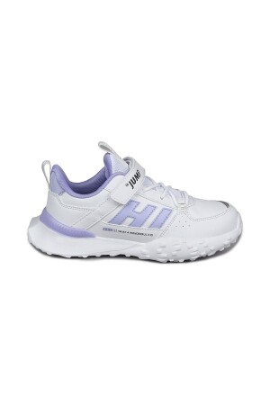 29602 Cırtlı Beyaz - Lila Kız Çocuk Sneaker Günlük Spor Ayakkabı - Jump