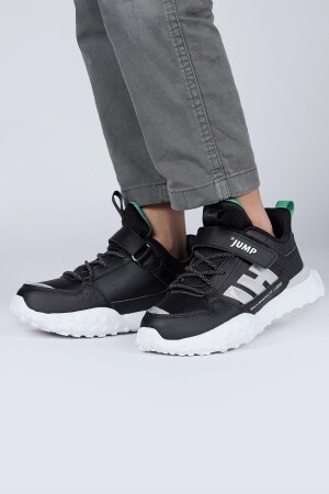 29602 Cırtlı Siyah - Neon Yeşil Üniseks Çocuk Sneaker Günlük Spor Ayakkabı - 5