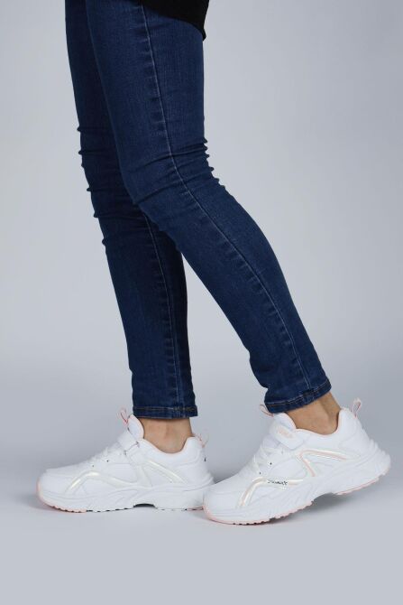 29603 Cırtlı Beyaz - Lila Kız Çocuk Sneaker Günlük Spor Ayakkabı - 3