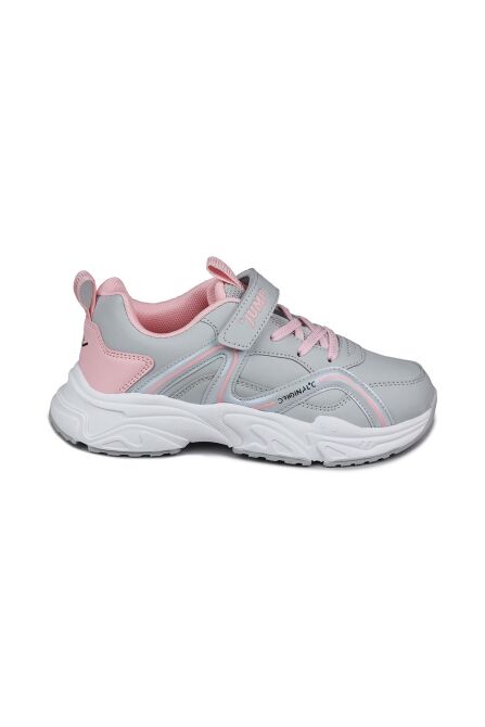 29603 Cırtlı Gri - Pembe Kız Çocuk Sneaker Günlük Spor Ayakkabı - 1