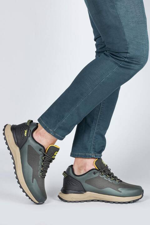 29651 Yeşil - Siyah Erkek Su Geçirmez Outdoor Sneaker Spor Ayakkabı - 5