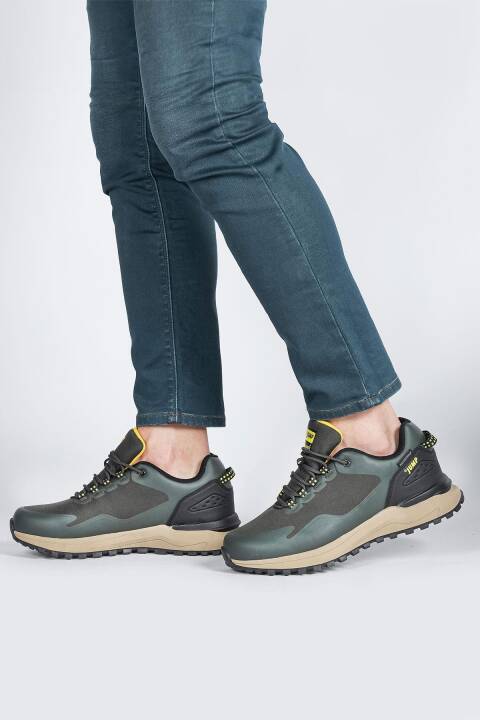 29651 Yeşil - Siyah Erkek Su Geçirmez Outdoor Sneaker Spor Ayakkabı - 6