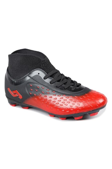 29672 Çoraplı Kırmızı - Siyah Çim Halı Saha Krampon Futbol Ayakkabısı - 5