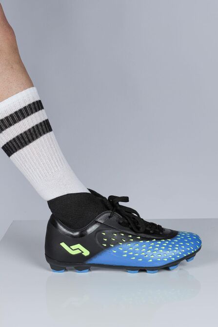 29672 Çoraplı Mavi - Siyah Çim Halı Saha Krampon Futbol Ayakkabısı - 4