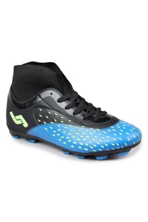 29672 Çoraplı Mavi - Siyah Çim Halı Saha Krampon Futbol Ayakkabısı - 5