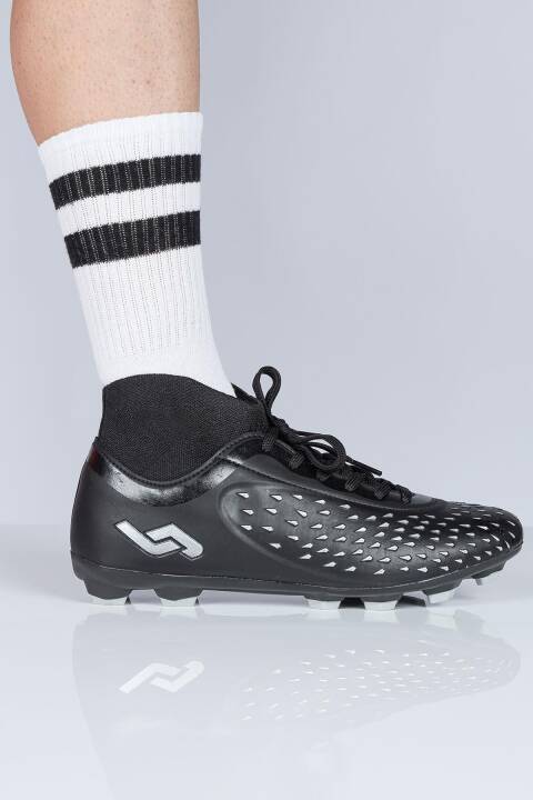 29672 Çoraplı Siyah - Gri Çim Halı Saha Krampon Futbol Ayakkabısı - 3