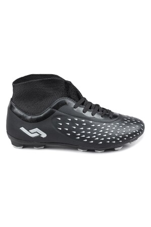 29672 Çoraplı Siyah - Gri Çim Halı Saha Krampon Futbol Ayakkabısı - 1