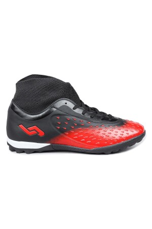 29673 Çoraplı Kırmızı - Siyah Halı Saha Krampon Futbol Ayakkabısı - 1