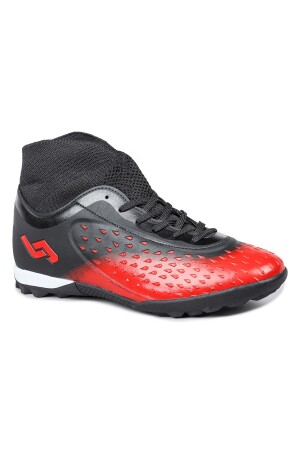 29673 Çoraplı Kırmızı - Siyah Halı Saha Krampon Futbol Ayakkabısı - 5