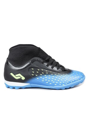 29673 Çoraplı Mavi - Siyah Halı Saha Krampon Futbol Ayakkabısı - Jump