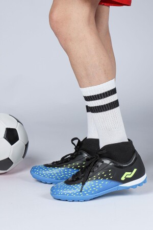 29673 Çoraplı Mavi - Siyah Halı Saha Krampon Futbol Ayakkabısı - Jump (1)