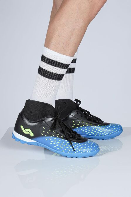 29673 Çoraplı Mavi - Siyah Halı Saha Krampon Futbol Ayakkabısı - 4