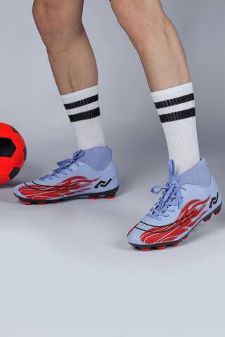 29676 Çoraplı Mor - Kırmızı Çim Halı Saha Krampon Futbol Ayakkabısı - Jump (1)