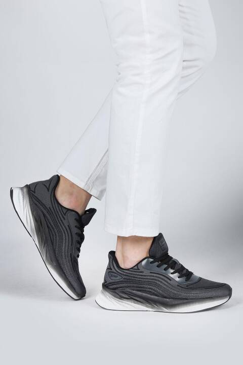 29716 Siyah - Gri Erkek Sneaker Günlük Spor Ayakkabı - 2