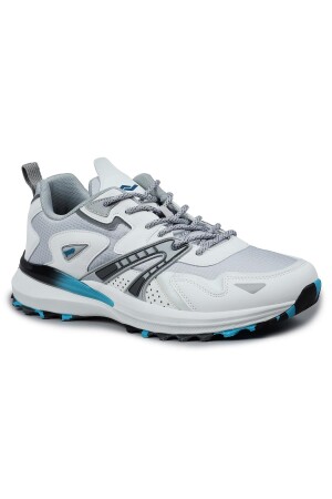 29725 Beyaz - Gri - Mavi Erkek Sneaker Günlük Spor Ayakkabı - 7
