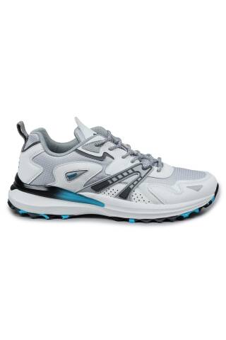 29725 Beyaz - Gri - Mavi Erkek Sneaker Günlük Spor Ayakkabı - 1