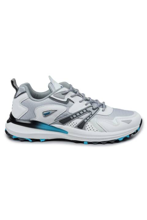 29725 Beyaz - Gri - Mavi Erkek Sneaker Günlük Spor Ayakkabı - 1