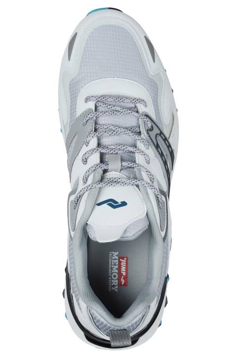 29725 Beyaz - Gri - Mavi Erkek Sneaker Günlük Spor Ayakkabı - 9
