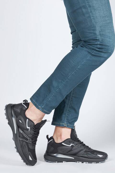 29725 Siyah Erkek Sneaker Günlük Spor Ayakkabı - 4