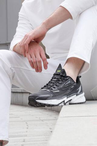 29726 Siyah - Gri Erkek Sneaker Günlük Spor Ayakkabı - Jump (1)