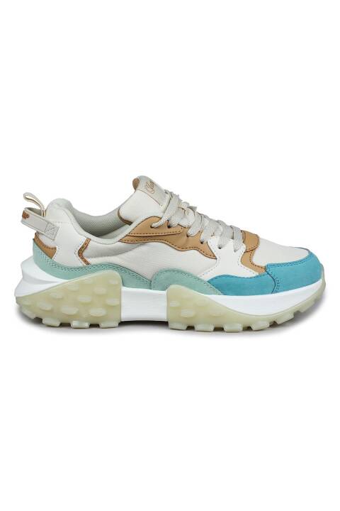 29780 Bej - Mint - Mavi Kadın Sneaker Günlük Spor Ayakkabı - 1