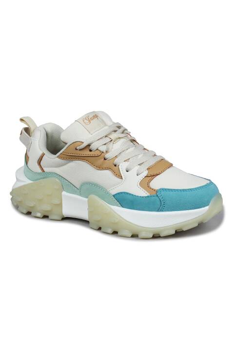 29780 Bej - Mint - Mavi Kadın Sneaker Günlük Spor Ayakkabı - 7