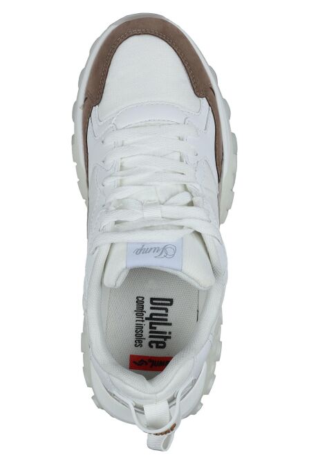 29780 Beyaz - Bej Kadın Sneaker Günlük Spor Ayakkabı - 6