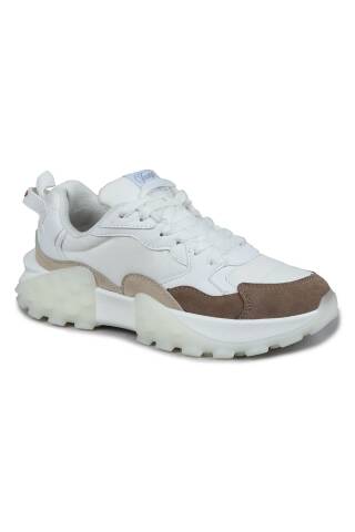 29780 Beyaz - Bej Kadın Sneaker Günlük Spor Ayakkabı - 6