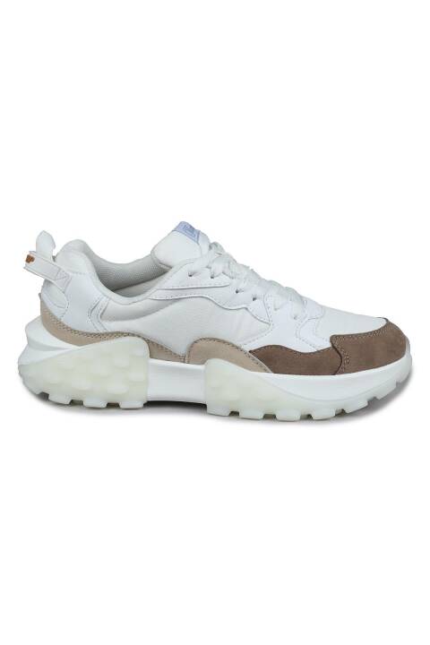 29780 Beyaz - Bej Kadın Sneaker Günlük Spor Ayakkabı - 1