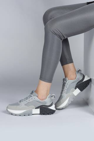 29780 Gri Kadın Sneaker Günlük Spor Ayakkabı - 3