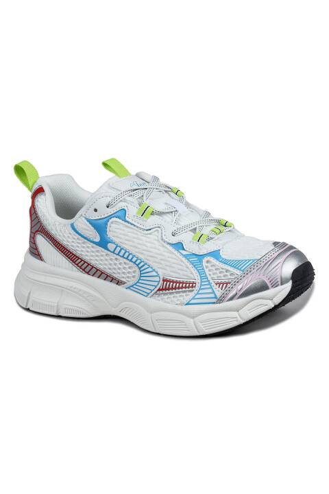 29819 Beyaz - Mavi - Kırmızı Kadın Sneaker Günlük Spor Ayakkabı - 8