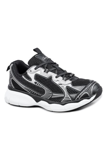 29819 Siyah - Gri Kadın Sneaker Günlük Spor Ayakkabı - 6