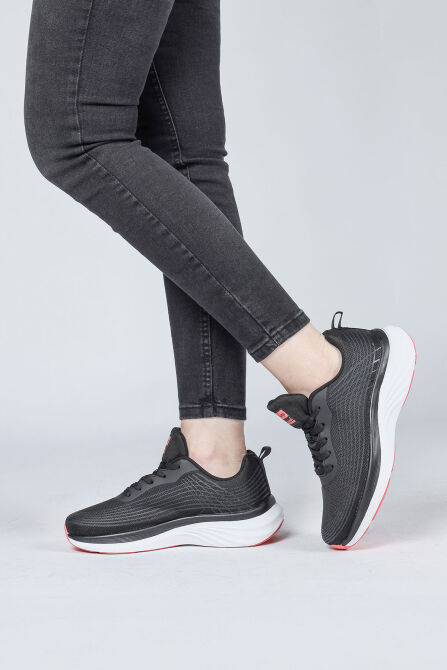 29828 Siyah - Somon Pembe Kadın Sneaker Günlük Spor Ayakkabı - 2