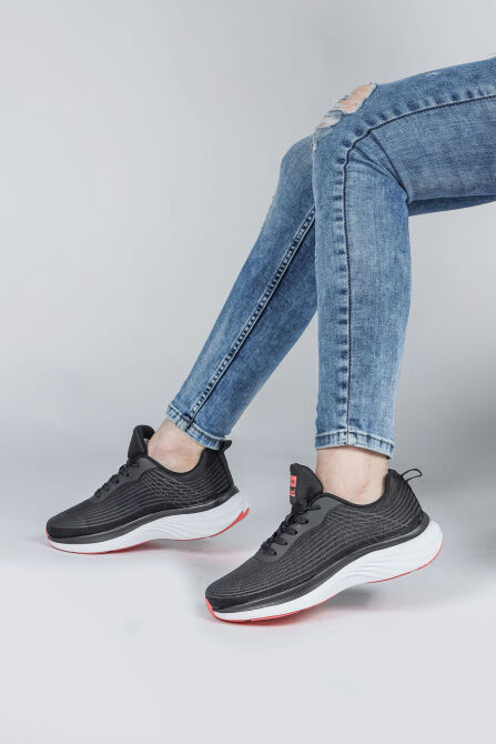 29828 Siyah - Somon Pembe Kadın Sneaker Günlük Spor Ayakkabı - 5