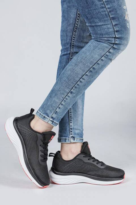 29828 Siyah - Somon Pembe Kadın Sneaker Günlük Spor Ayakkabı - 5