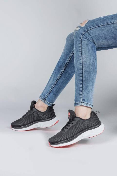 29828 Siyah - Somon Pembe Kadın Sneaker Günlük Spor Ayakkabı - 6