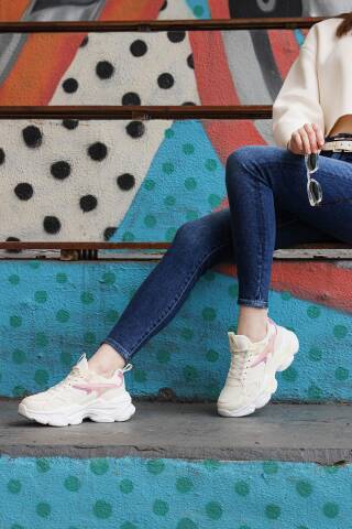 29891 Bej Kadın Sneaker Günlük Spor Ayakkabı - 5